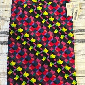 LuLaRoe Yellow and Pink Midi Pencil Skirt